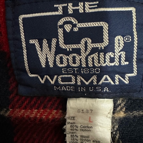Vintage Woolrich Parka chore Jacket Women's Large Plaid Wool Lined Blue - Picture 4 of 4